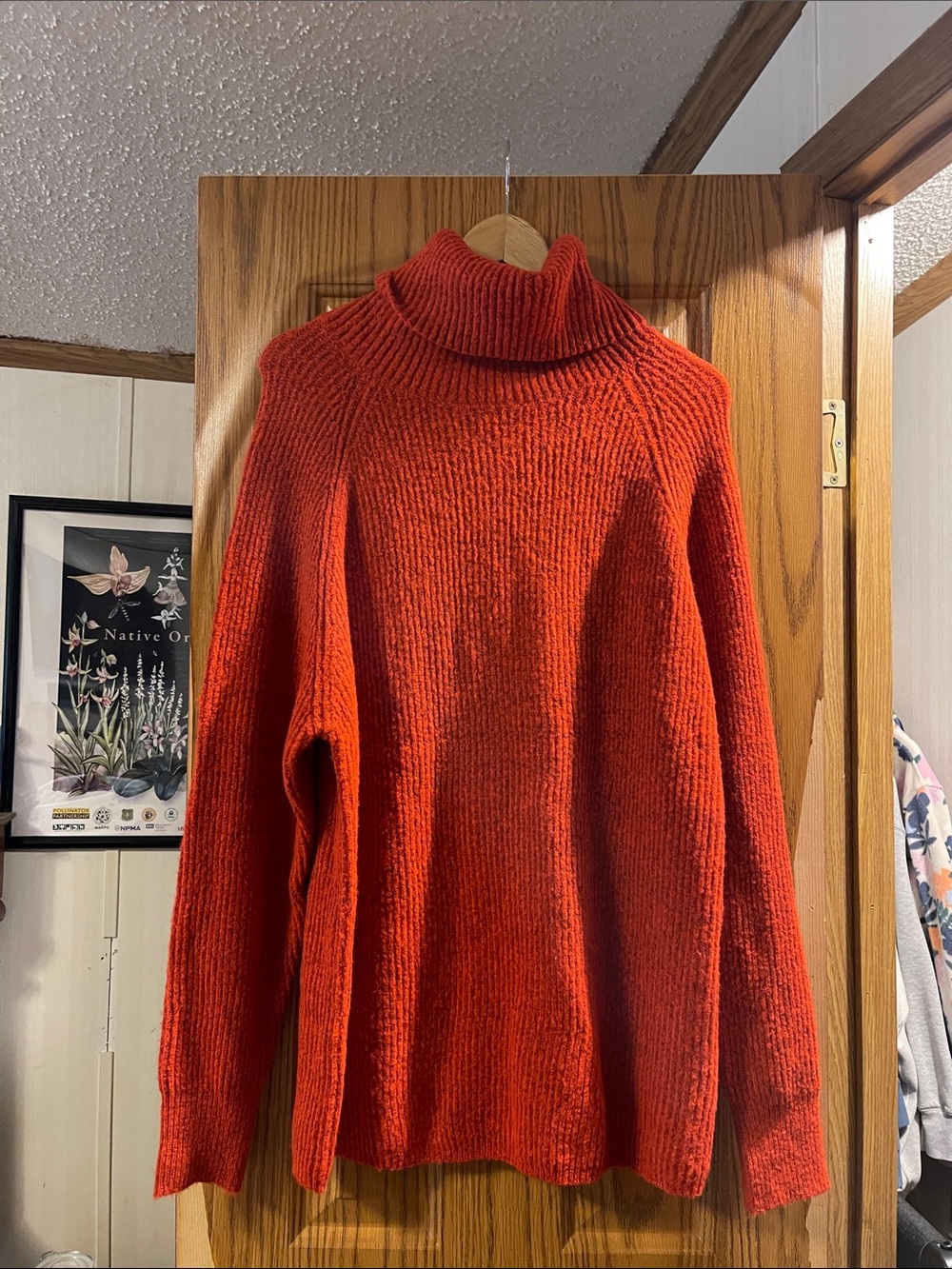JODIFL Red Ribbed Cowl Neck Sweater